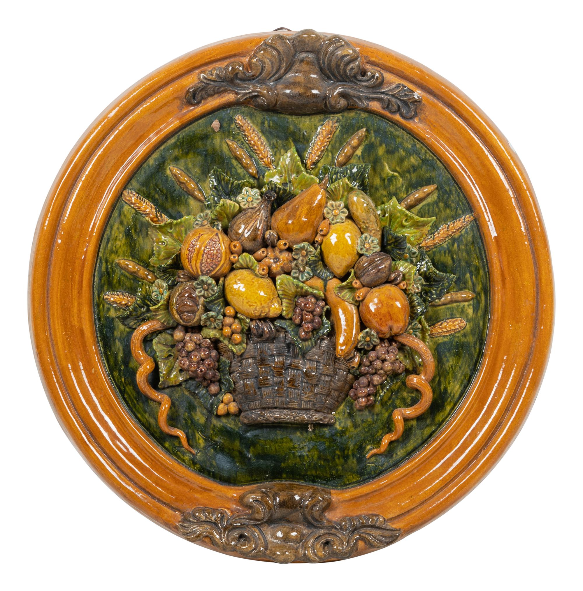 A Continental Majolica Plaque