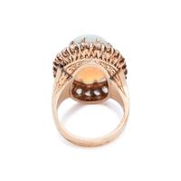 ANTIQUE, OPAL AND DIAMOND RING