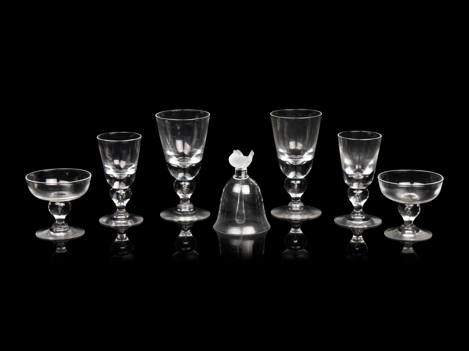 A Group of Steuben Colorless Glass Stemware