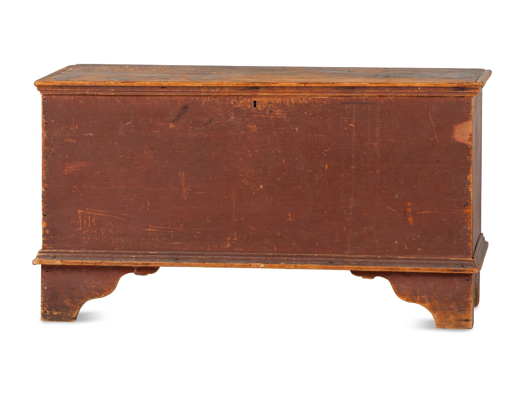 A Chippendale Red Painted Pine Blanket Chest