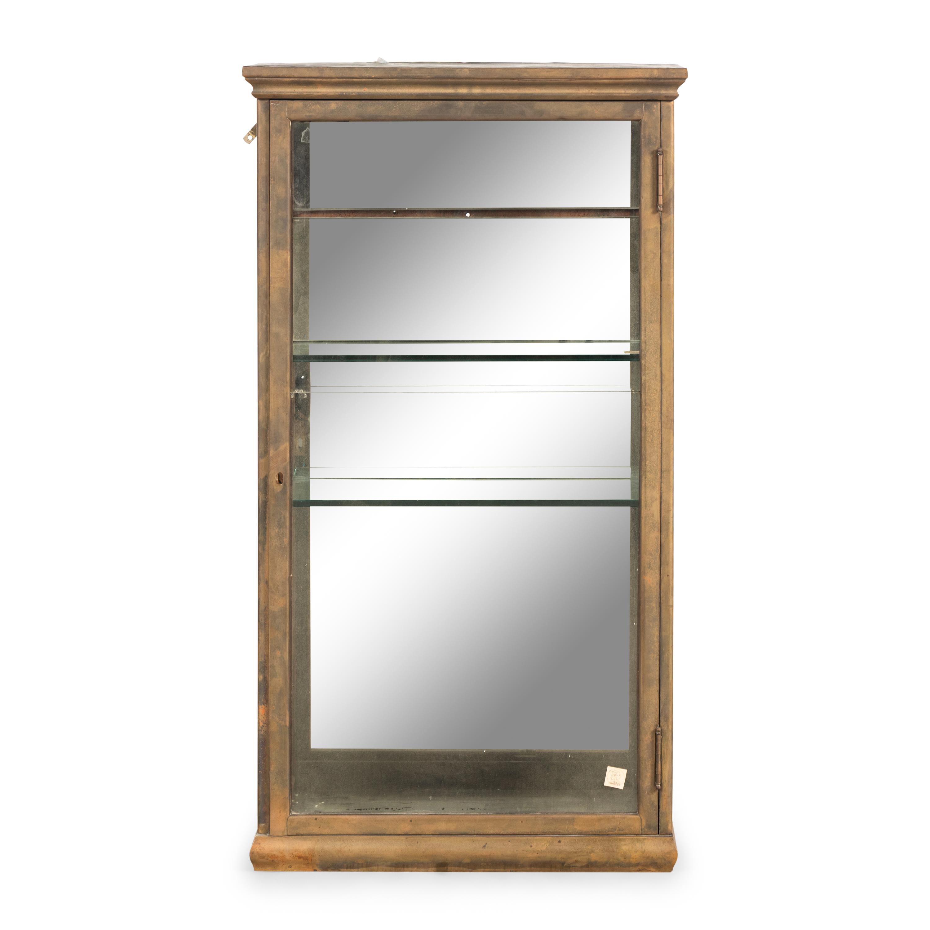 A French Brass Wall-Mounted Vitrine Cabinet
