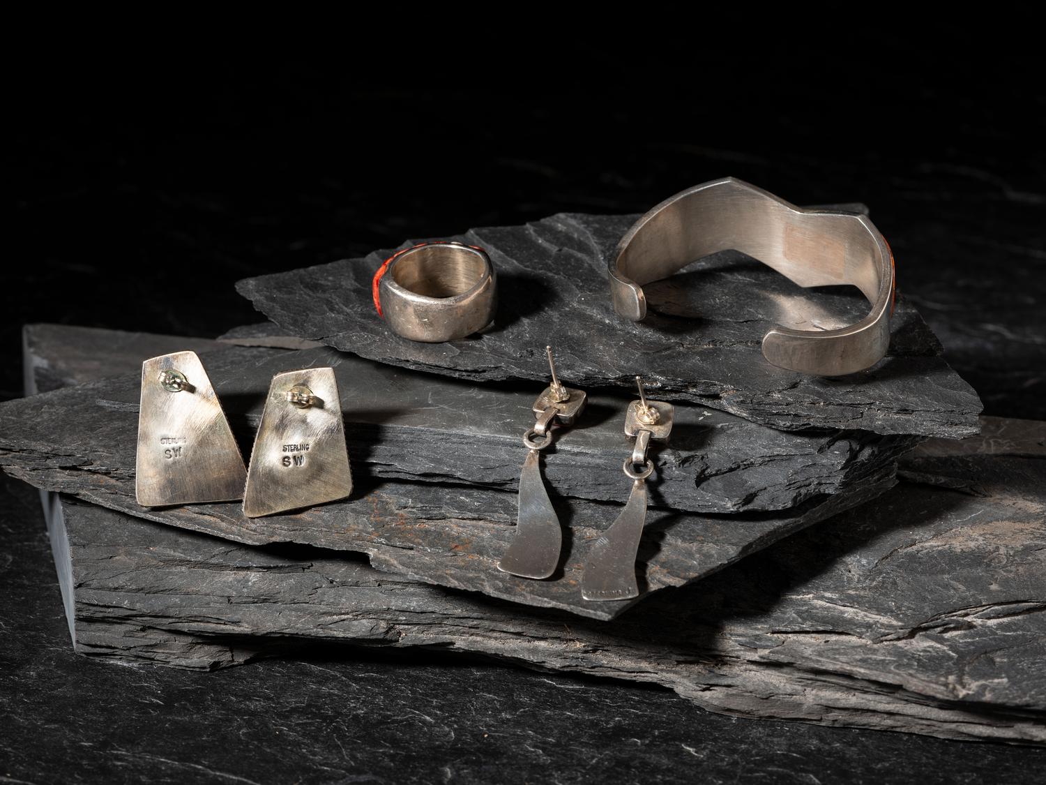Navajo Sterling Silver and Spiny Oyster Jewelry