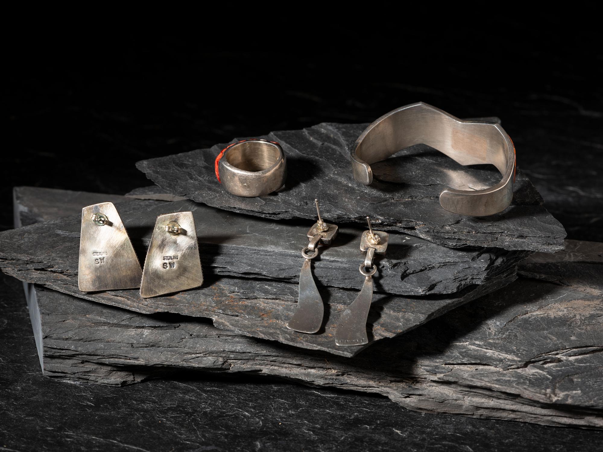 Navajo Sterling Silver and Spiny Oyster Jewelry