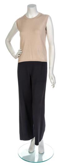An Hermes Nude Cashmere and Silk Printed Twinset,