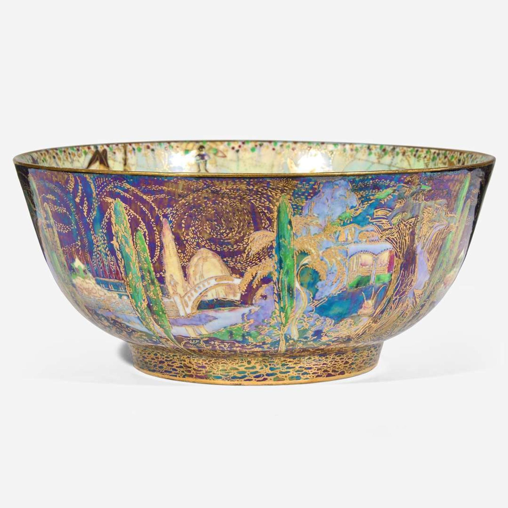 A Wedgwood Black Fairyland Lustre Imperial Bowl UK, circa 1925