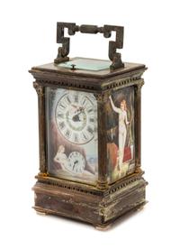 A French Porcelain Mounted Carriage Clock