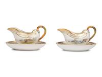 A Pair of Royal Copenhagen Fauna Danica Porcelain Sauce Boats