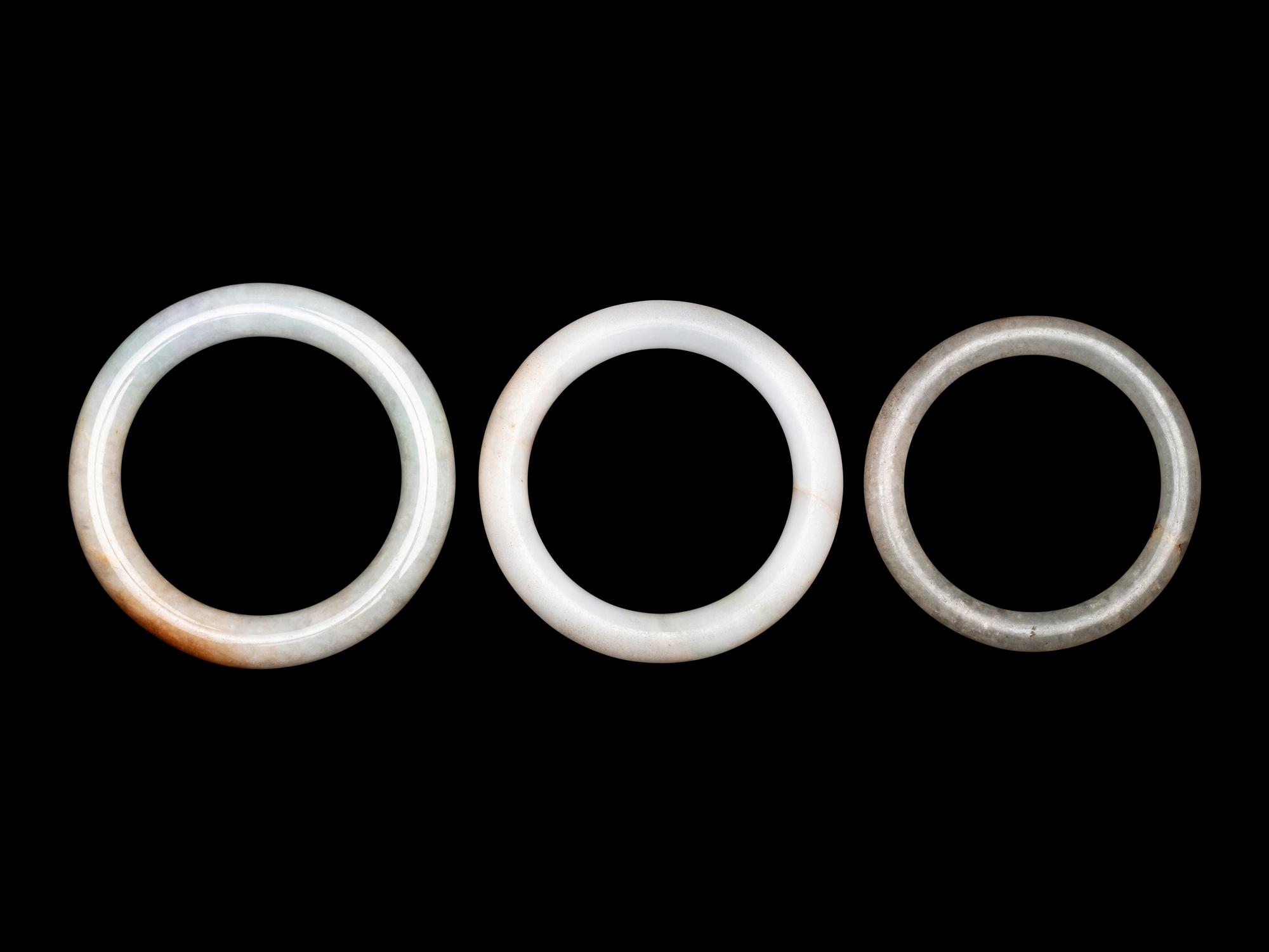 Three Chinese Hardstone Bangles