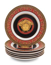 A Group of Versace Medusa Porcelain Table Articles