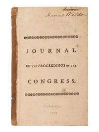 [REVOLUTIONARY WAR -- CONTINENTAL CONGRESS]. Journal of the Proceedings of the Congress, Held at Philadelphia, September 5, 1774 . Philadelphia: William and Thomas Bradford, at the London Coffee House, 1774.