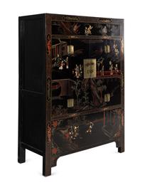 A Chinese Export Black Lacquer Cabinet