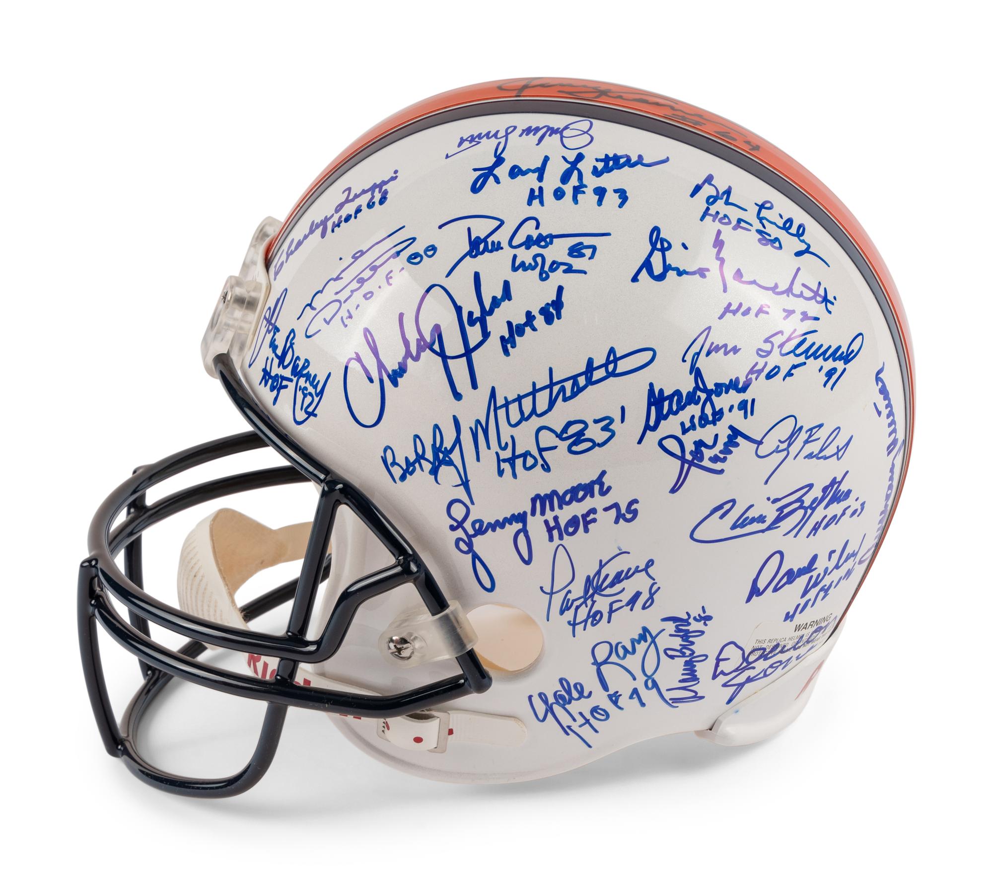 A Mike Ditka HOF Celebrity Golf Classic Multi Signed Autograph Football Helmet from The Collection of Mike Ditka