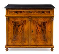 A German or Austrian Walnut Cabinet Height 37 x width 42 x depth 21 inches. — 19TH CENTURY