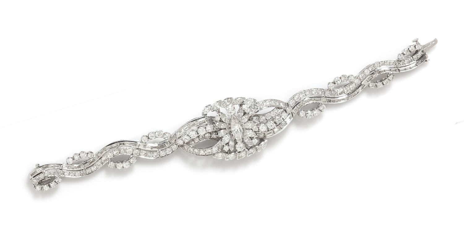 A Platinum and Diamond Bracelet, 24.80 dwts.