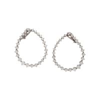 DIAMOND AND WHITE GOLD HOOP EARRINGS