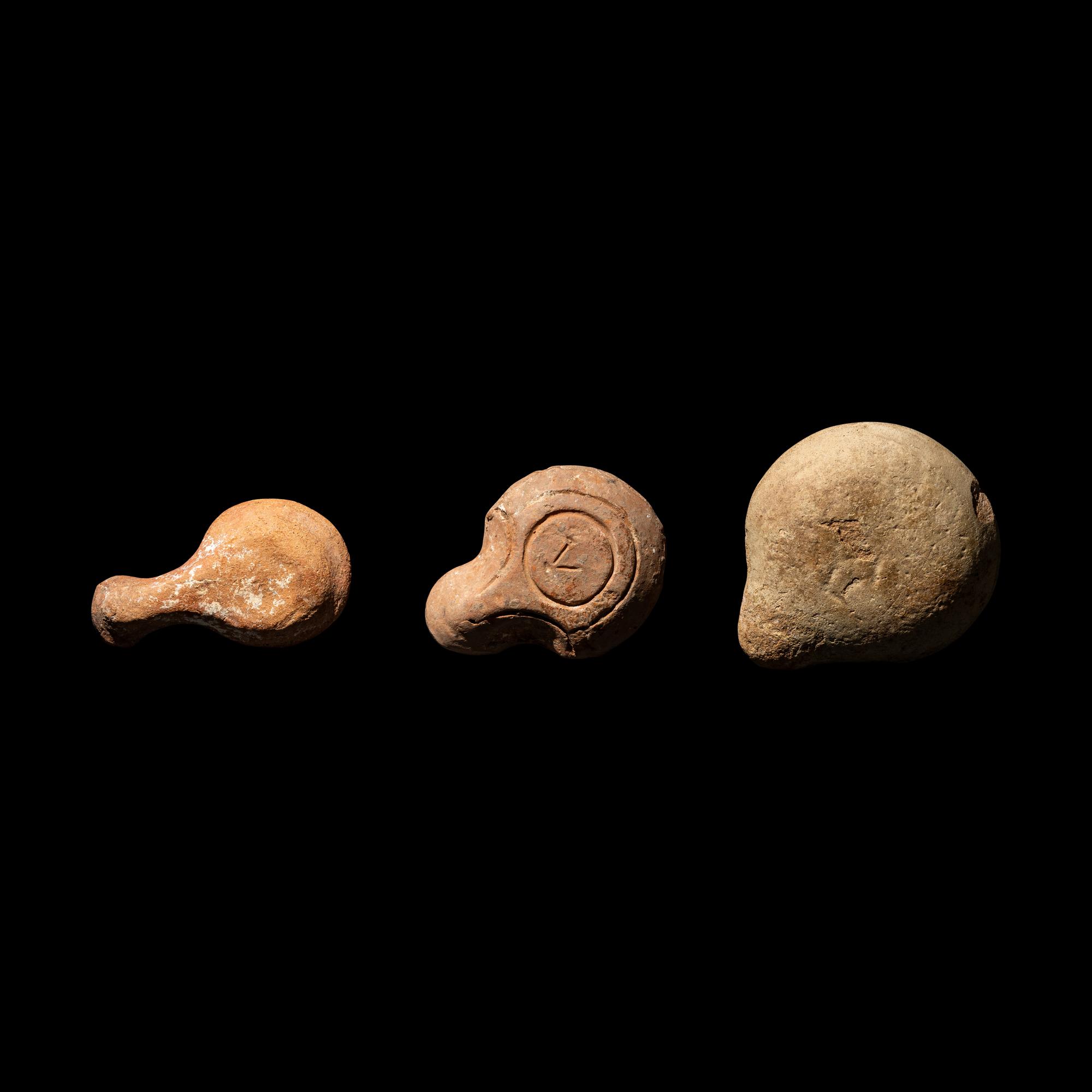 Three Roman Terracotta Oil Lamps