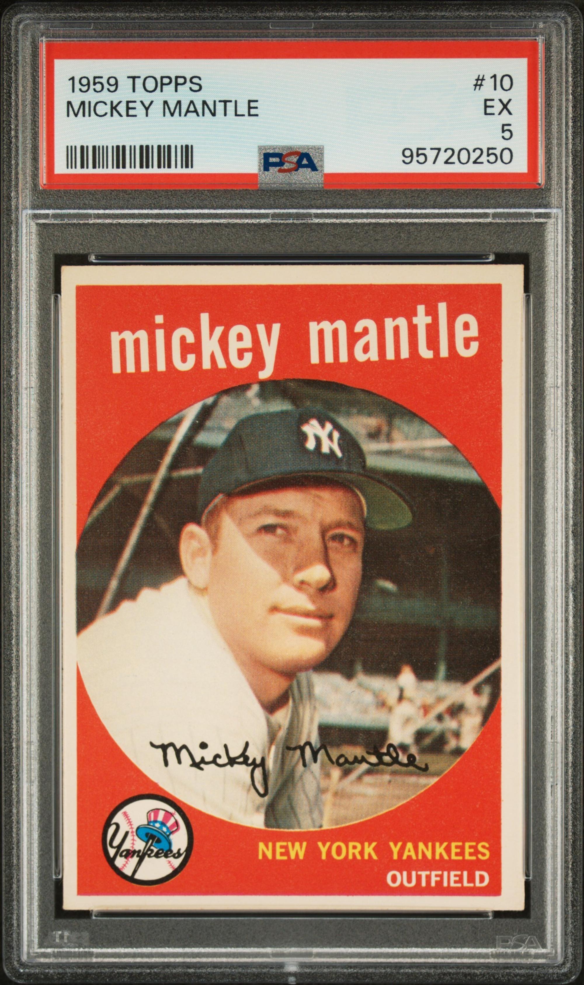 A 1959 Topps Mickey Mantle Baseball Card No. 10 (PSA 5 EX)