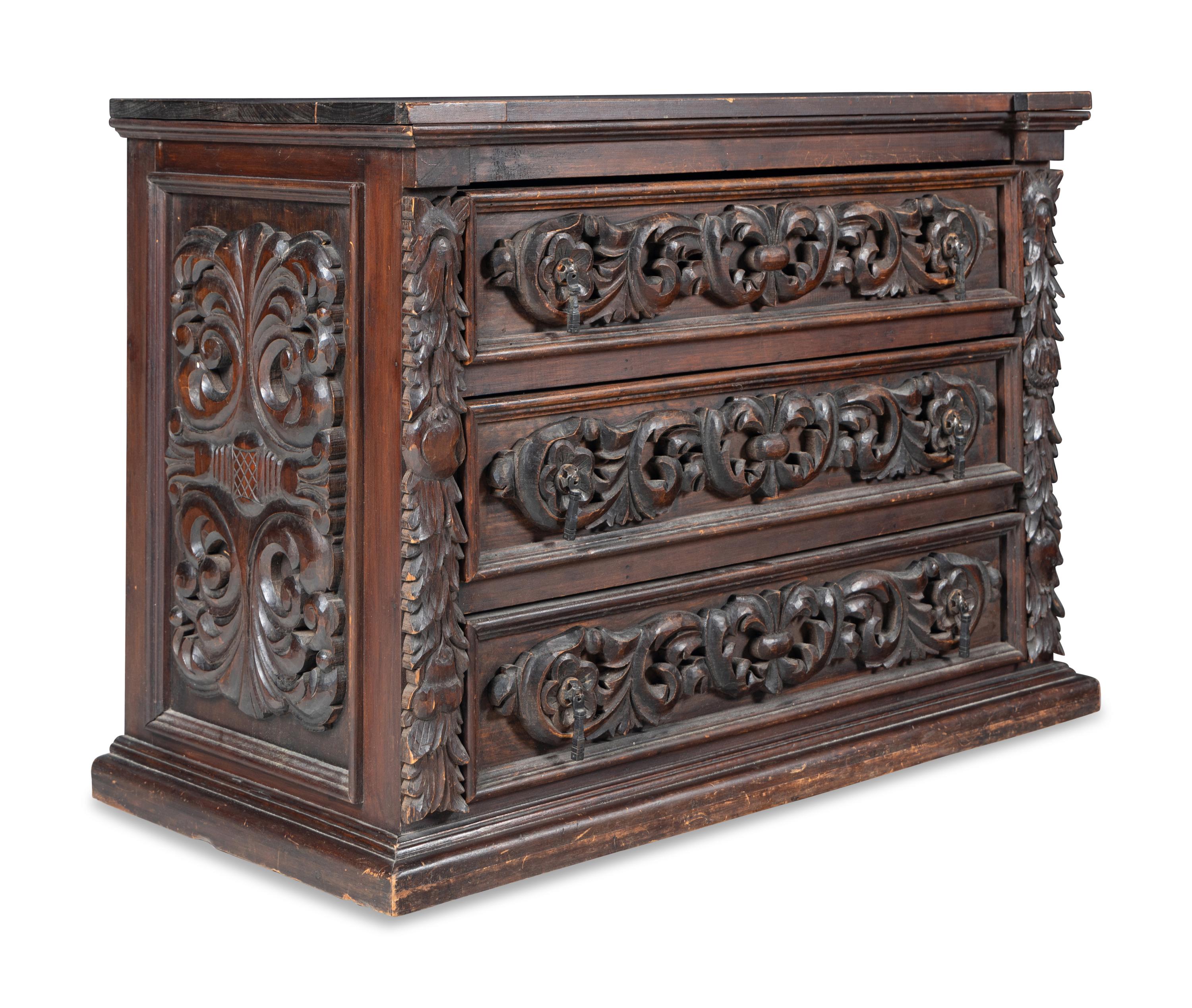 A Pair of Baroque Style Chests of Drawers
