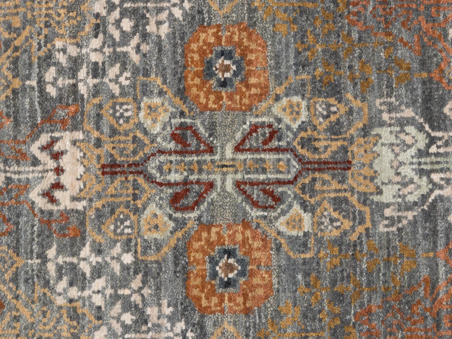 A Contemporary Fireplace-Fitted Wool Rug