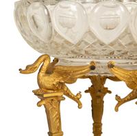 A Pair of Empire Style Cut Leaded Crystal and Gilt Metal Compotes — Early 20th Century