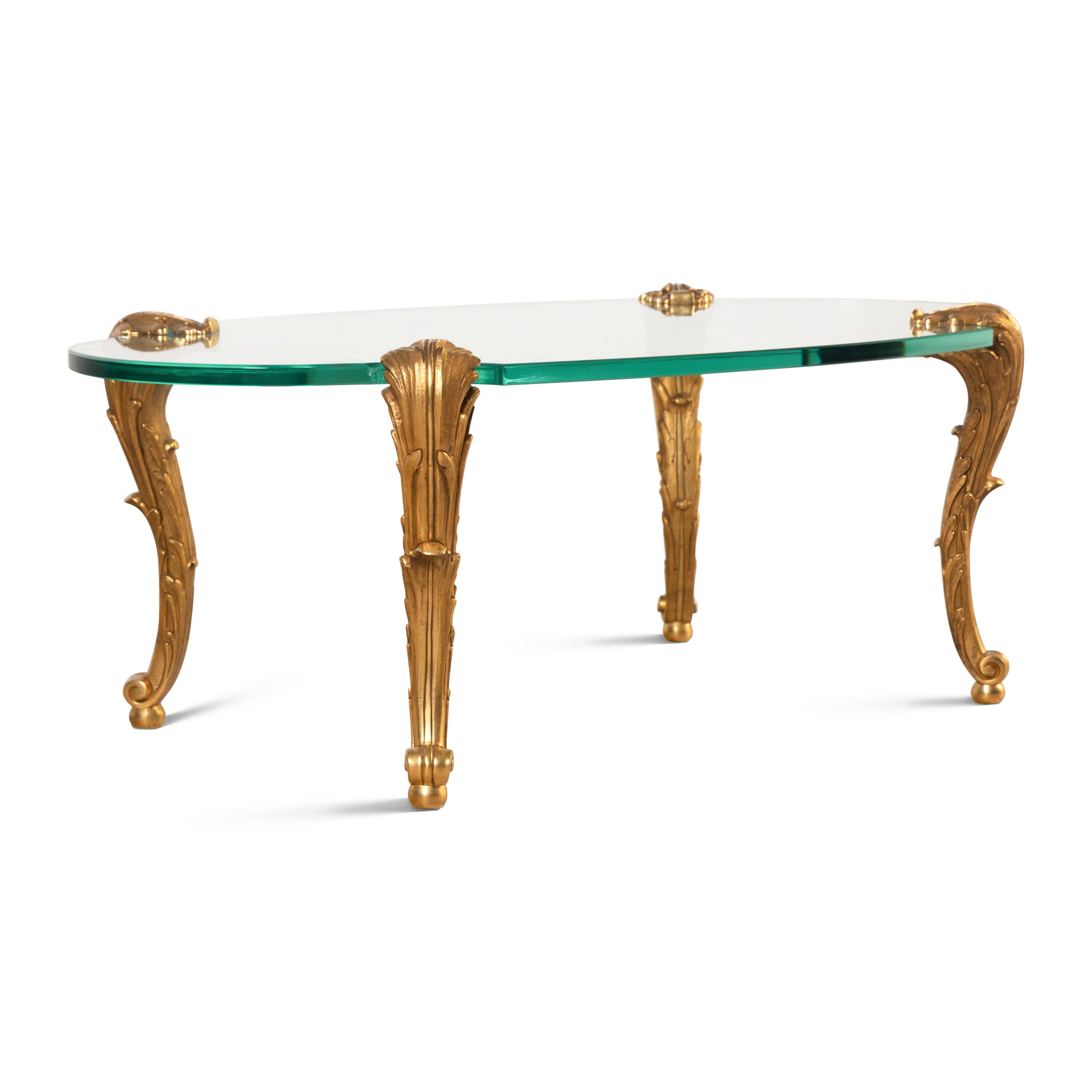 A Gilt Bronze Mounted Glass Low Table