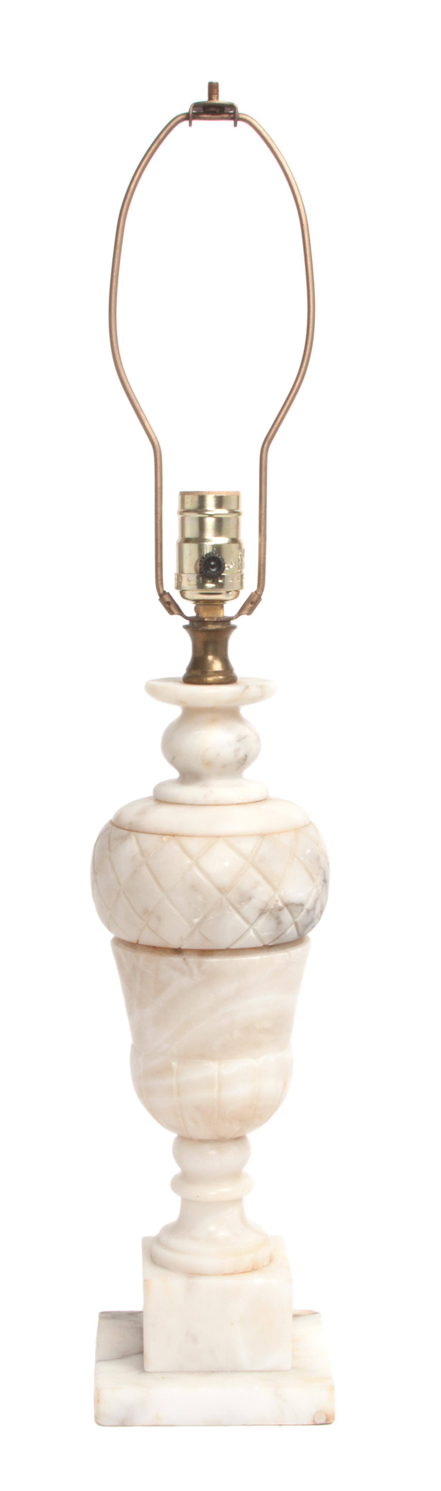 An Italian Alabaster Table Lamp Height 27 1/4 inches. — EARLY 20TH CENTURY