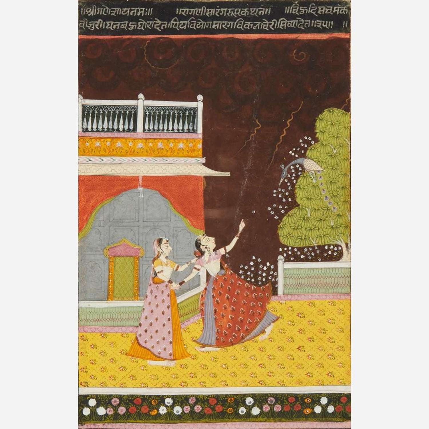 Group of three Indian miniature paintings 18th - 19th century or later