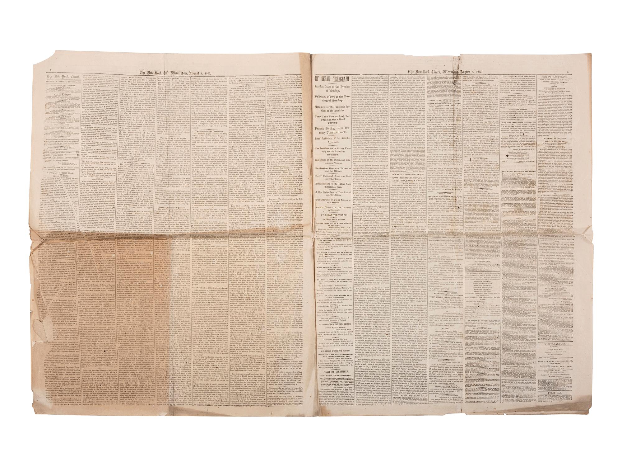 [CIVIL WAR]. 150+ New York City newspapers, most War-period, incl. The New York Tribune.