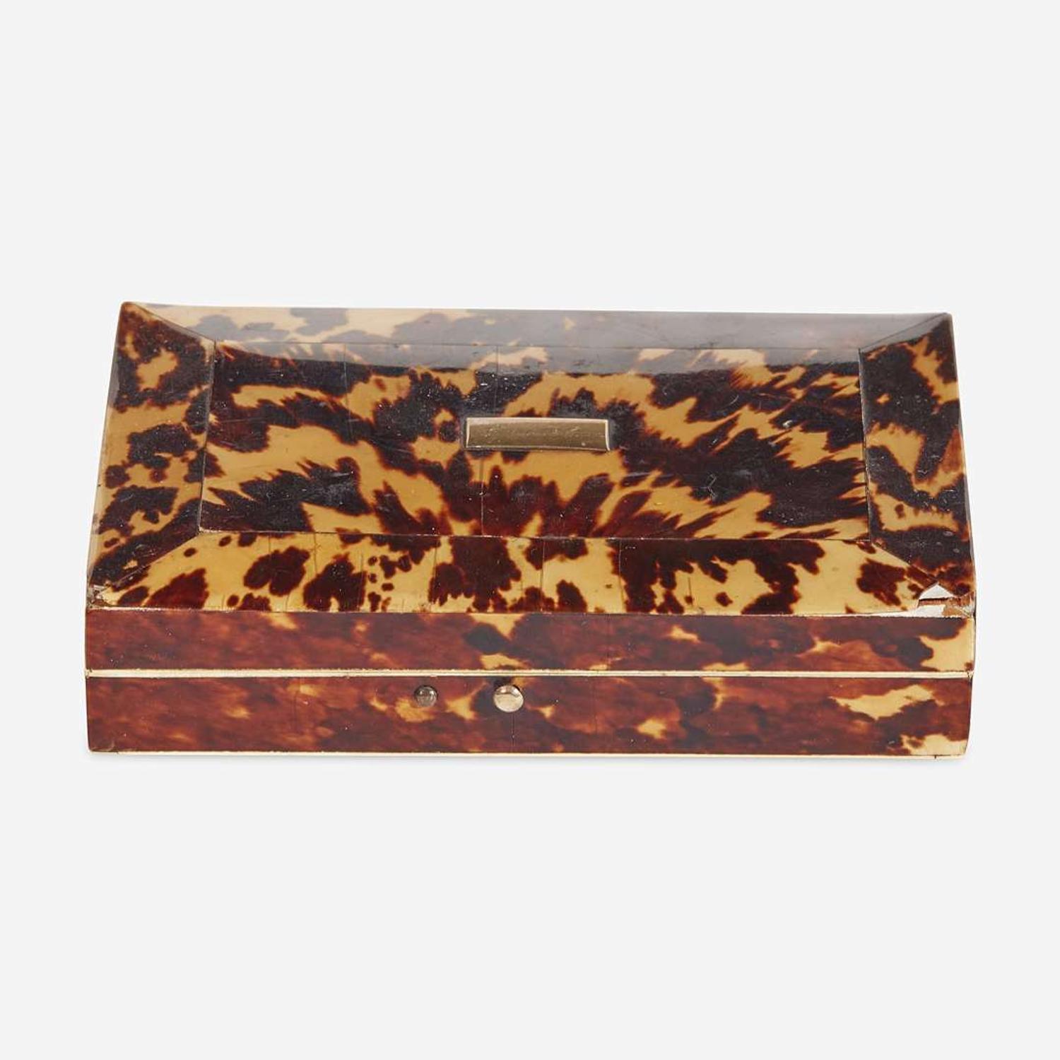 An American Necessaire in Fitted Blonde Tortoiseshell Case First half 19th century