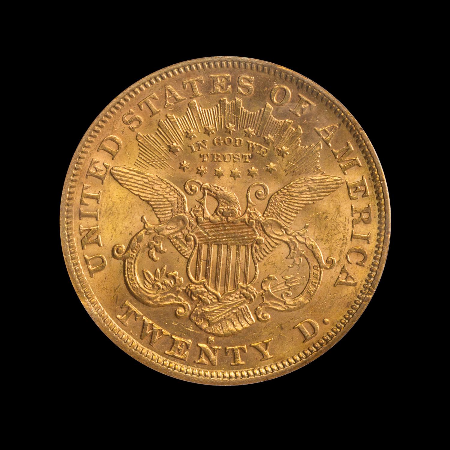 A United States 1872-S Liberty Head $20 Gold Coin