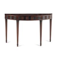 A Georgian Style Mahogany Demilune Table