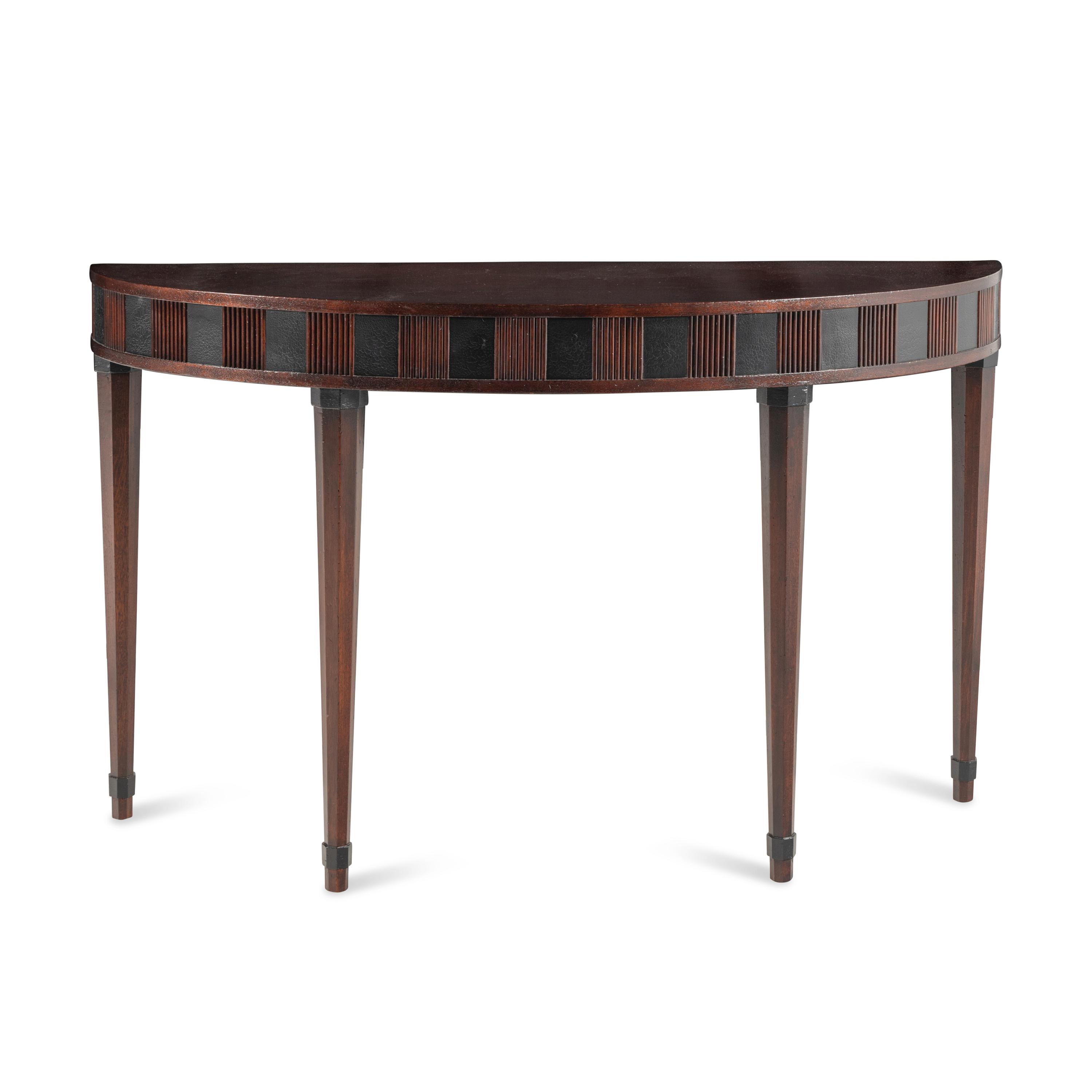 A Georgian Style Mahogany Demilune Table