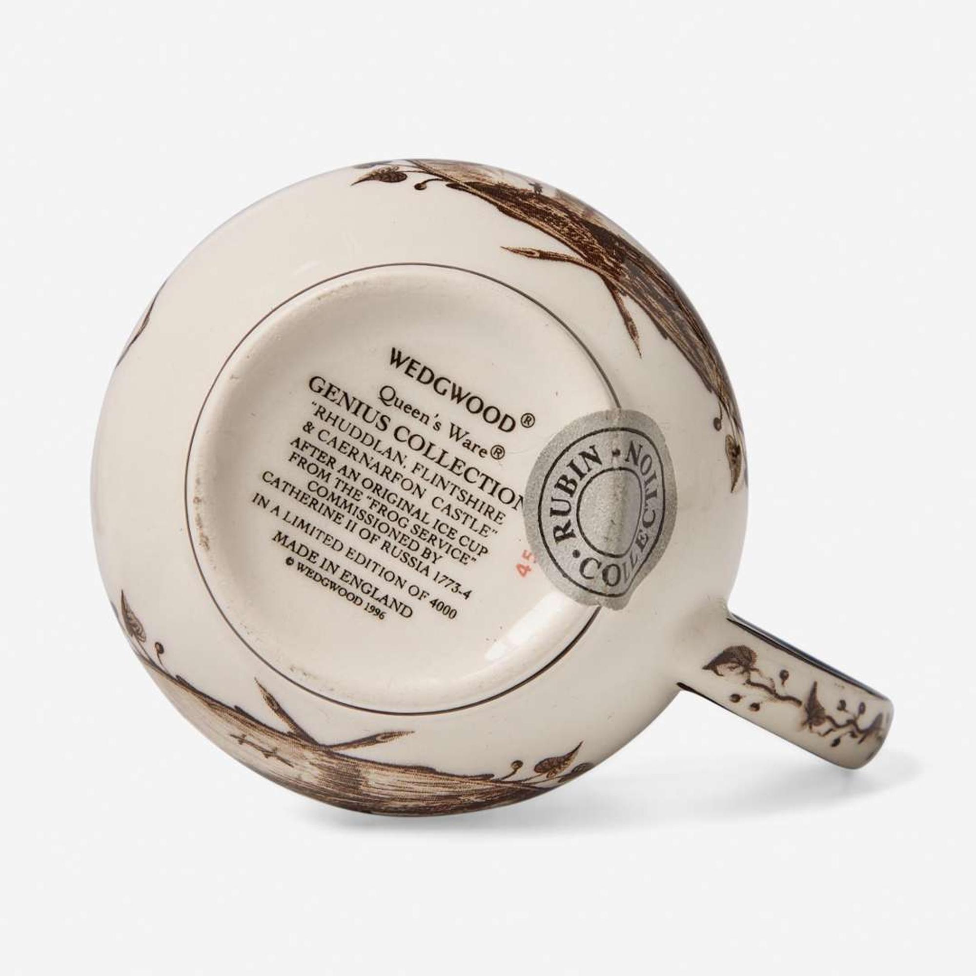 A set of Wedgwood Queensware Frog Service Reproductions UK, circa 2000