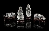 Four Rock Crystal Figures Height 3 1/4 inches. — EARLY 20TH CENTURY