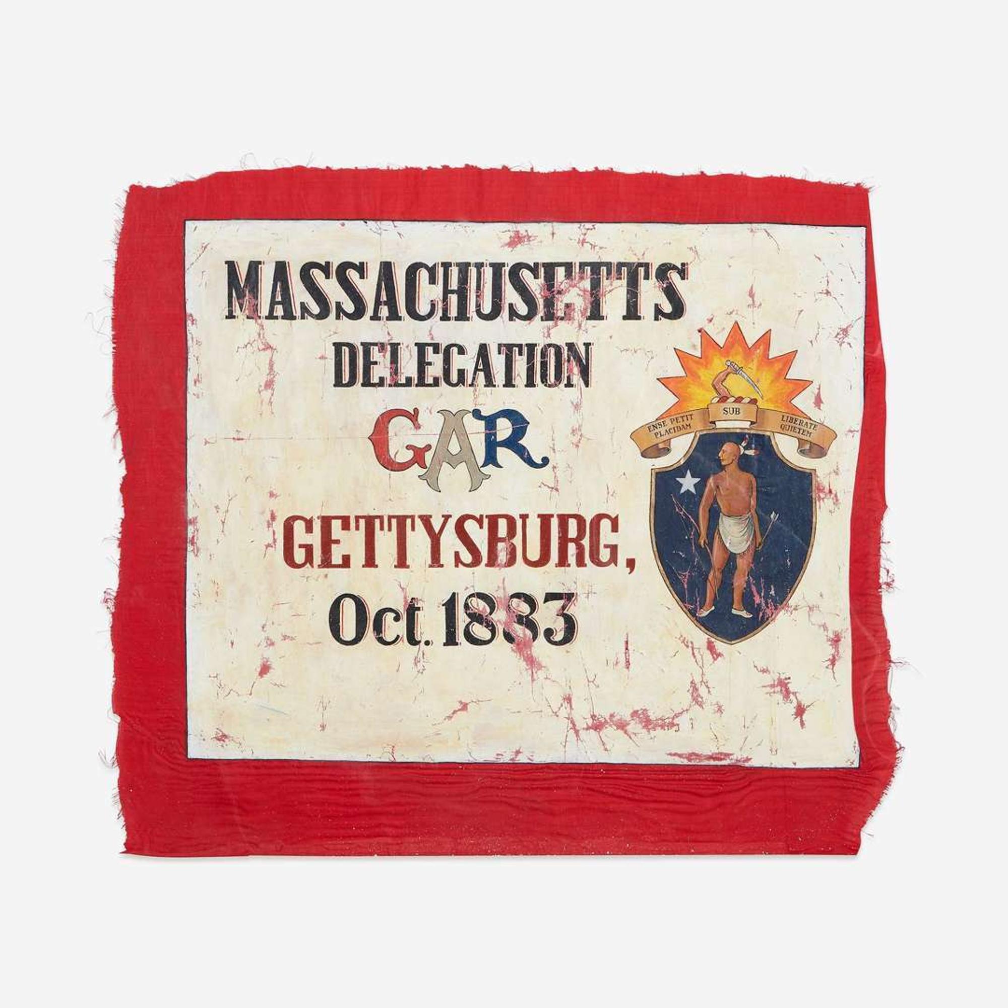 A Grand Army of the Republic Massachusetts Delegation Standard Gettysburg Reunion, October 1883