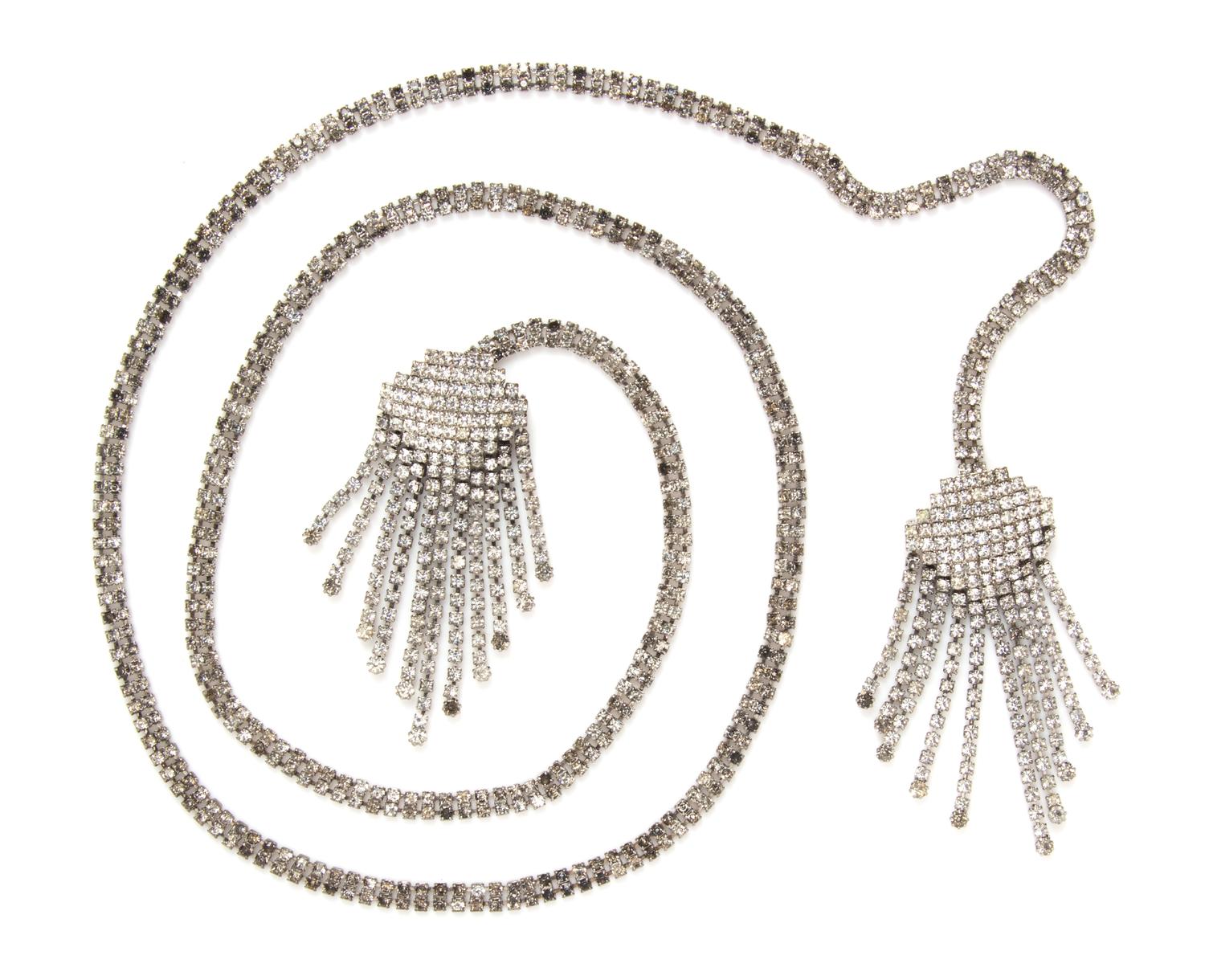 A Rhinestone Lariat Necklace,