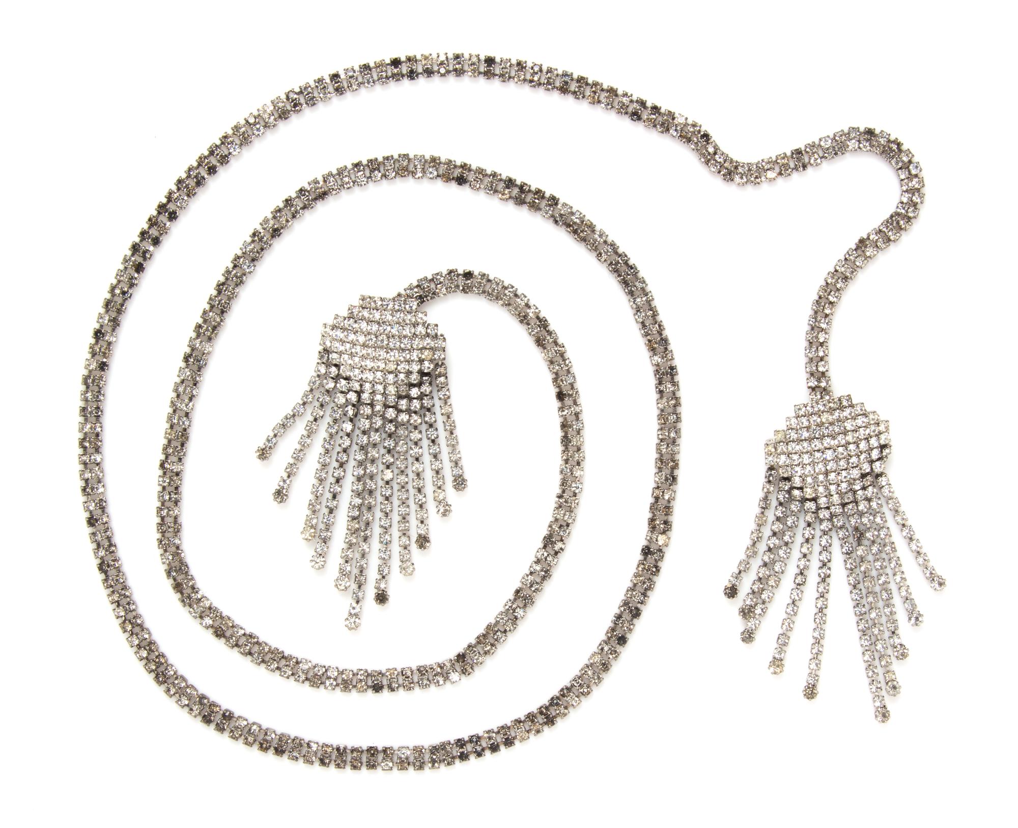 A Rhinestone Lariat Necklace,