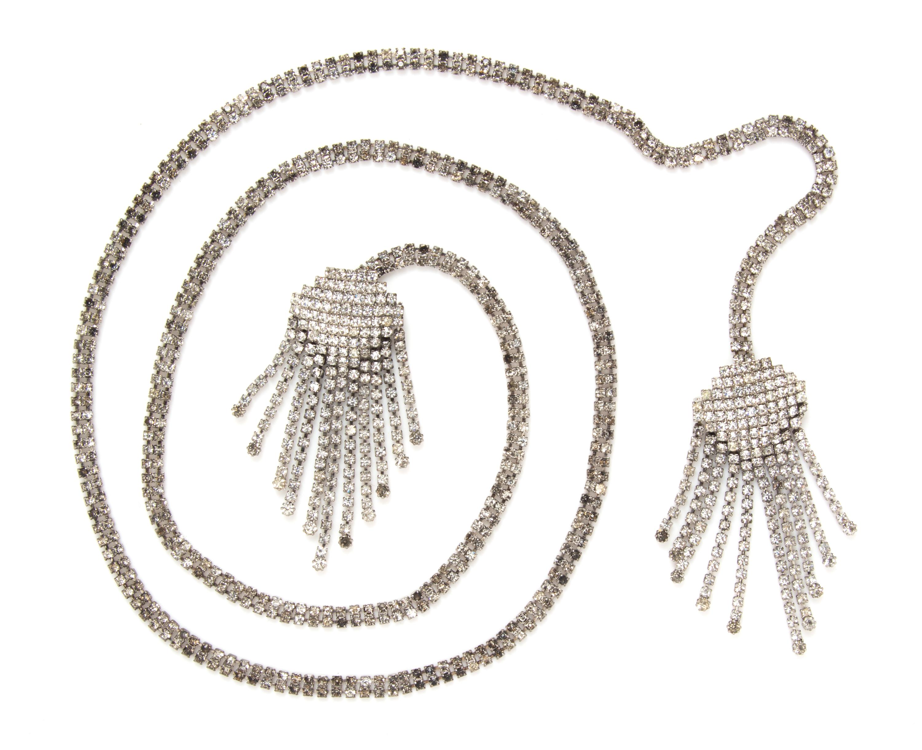 A Rhinestone Lariat Necklace,
