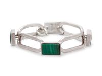 A Sterling Silver and Malachite Bracelet, Henning Ulrichsen,