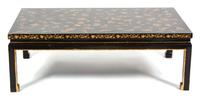 A Chinese Black and Gilt Lacquer Low Table Height 16 x width 47 1/4 x depth 29 1/2 inches. — 20TH CENTURY