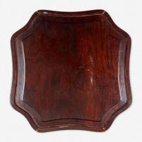 A Chinese carved hardwood floriform tray 硬木雕托盘 Qing Dynasty ?