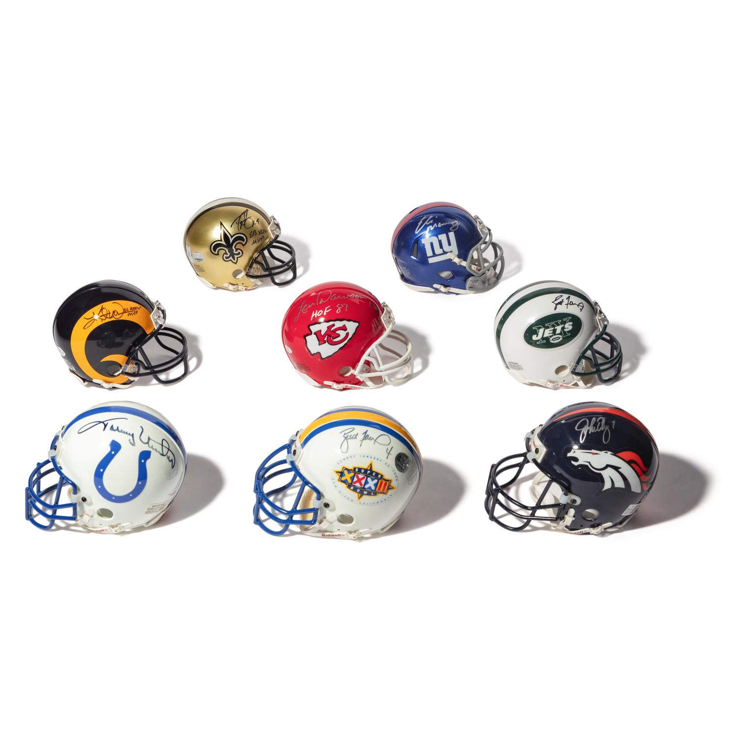 A Collection of Quarterback Greats Signed Autograph Mini Helmets (17)