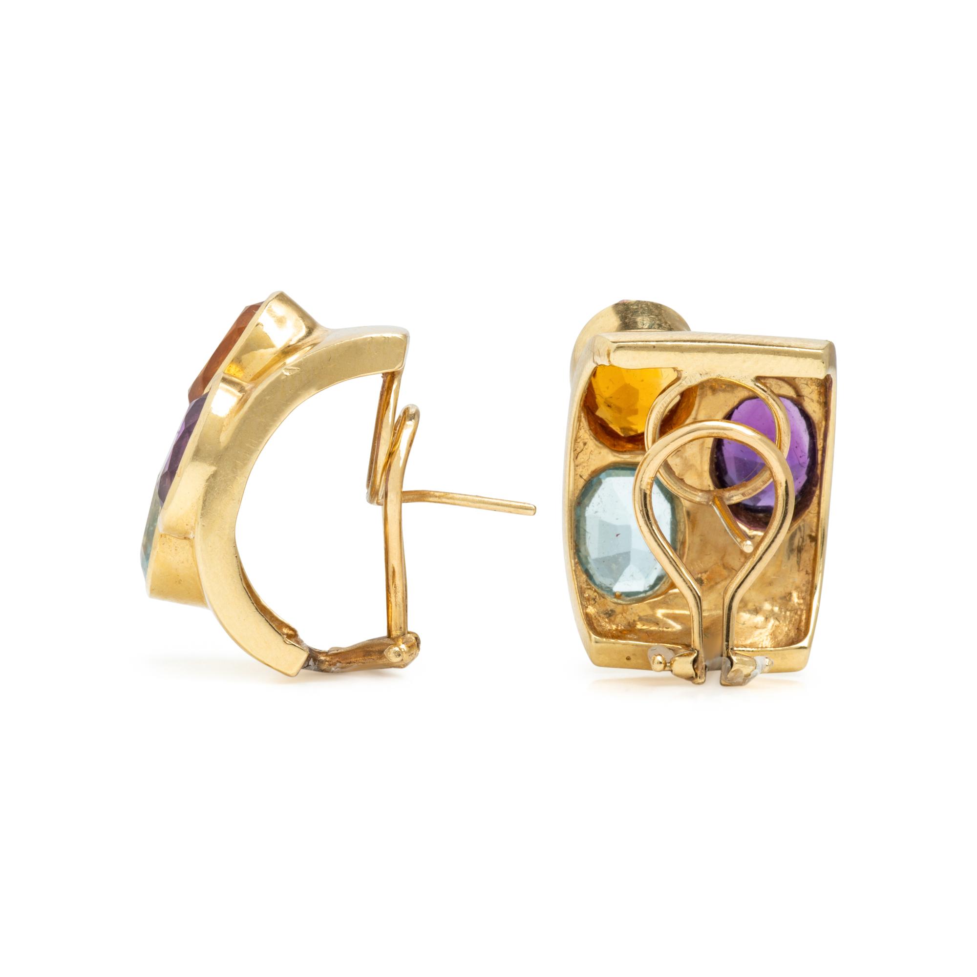 Two Pairs of Yellow Gold Earrings