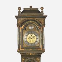A George I style green japanned tall case clock The case 20th century, the works signed William Sprunt Edzell, 18th century and later