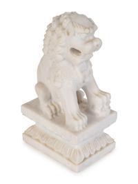 A Chinese Carved White Marble Fu-Lion — 20TH CENTURY