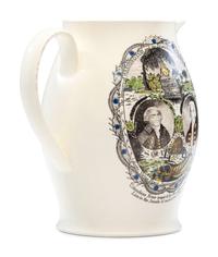 A Liverpool Transfer-Printed Creamware 'Proscribed Patriots / Success to America' Pitcher with Polychrome Embellishment