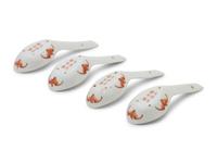 A Set of Chinese Iron Red Decorated Porcelain Spoons