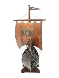 A Danish Bronze and Copper Model of a Langskip