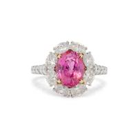 PADPARADSCHA SAPPHIRE AND DIAMOND RING