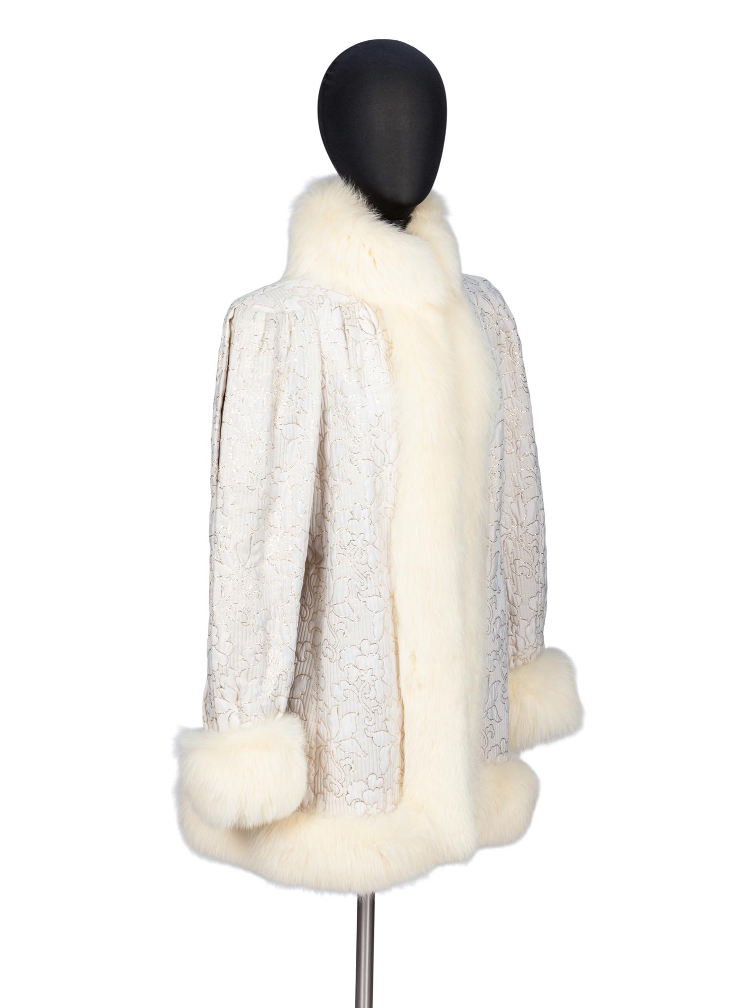 Hermine, Fur-Trimmed Brocade Coat